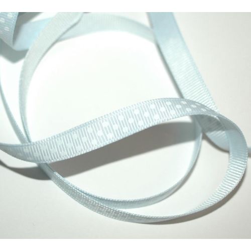 SRH Ribbon - Grosgrain 3/8" - Blue Vapor mit white Dots