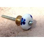 SRH Metal Art - Knob/Knopf Keramik Mini Blau-Weiss