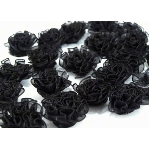 STK Flowers - Chiffon-Rose Schwarz 32 mm