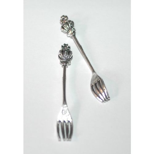 AEX Charm - Fork/Gabel mit Krone Silber