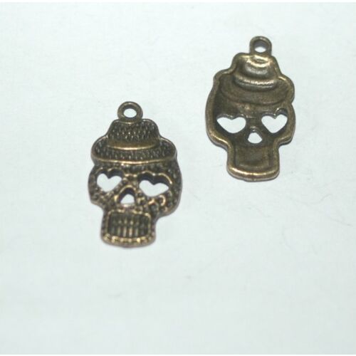 AEX Charm - Totenkopf mit Hut/Skull with Hat Bronze