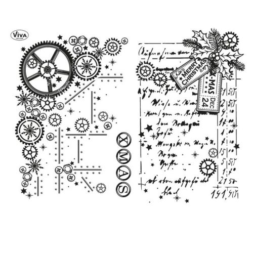 VID Clear Stempel - Steampunk Zahnrad Hintergründe