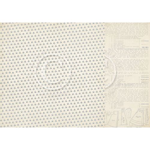 PIO Cardstock - Almas Sewing Room Blue Fabric