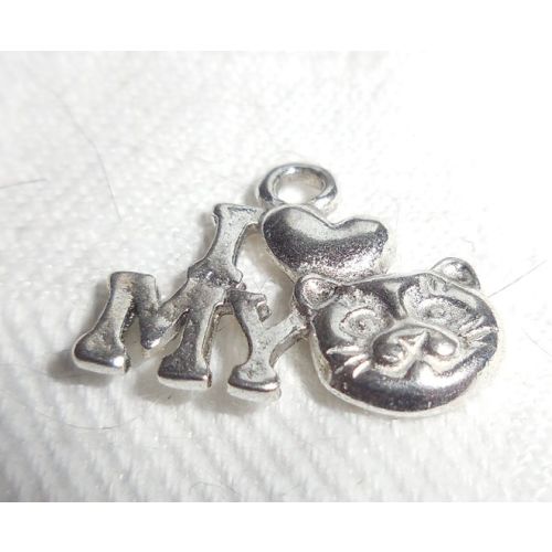 SRH Charm - Silver I Love my Cat 15x20 mm