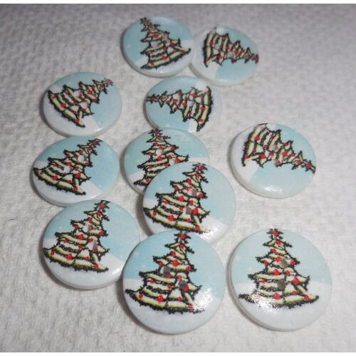 SRH Embellishments - Buttons/Knöpfe Christmas Tree/Weihnachtsbaum Aqua