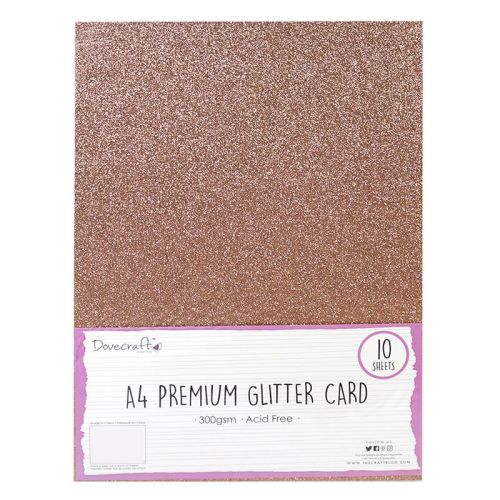 TRC A4 Glitter Cardstock - Light Rose Gold