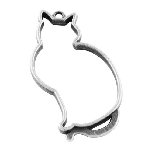 SRH Charm 2 Stück - Katze/Cat Antique Silber