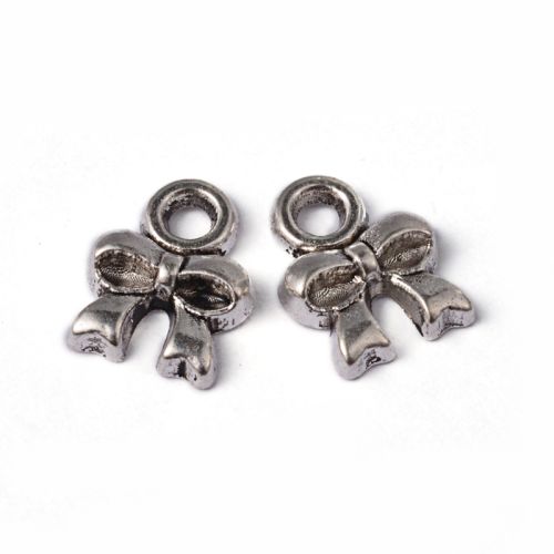 SRH Charm 10 Stück - Schleife/Bowknot Antique Silber