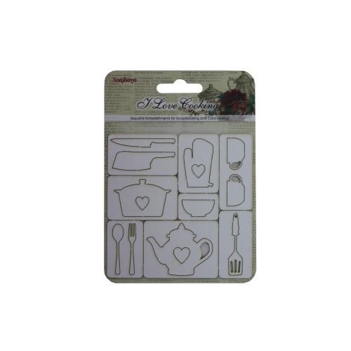 SCB Chipboard Elements - I Love Cooking 10x10 cm No. 1