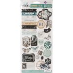 PRM Chipboard Sticker - Zella Teal mit Pailetten