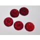 SRH Embellishments 5 Stück - Flatback Resin Cabochon Red 19 mm