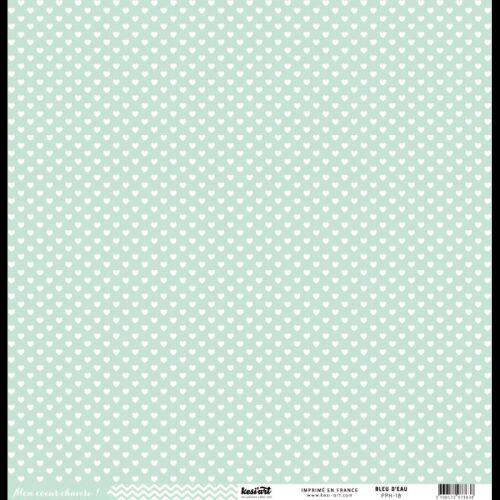 KSA Cardstock 12"x12" - Hearts/Coeur-Chavire Blue Water