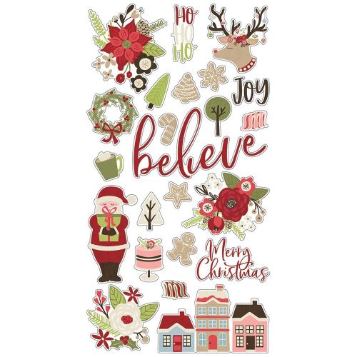 SST Sticker - Chipboard Holly Jolly