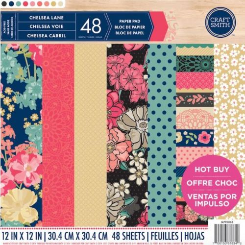 CSM Paper Pad 12"x12" - Dark Floral Chelsea Lane