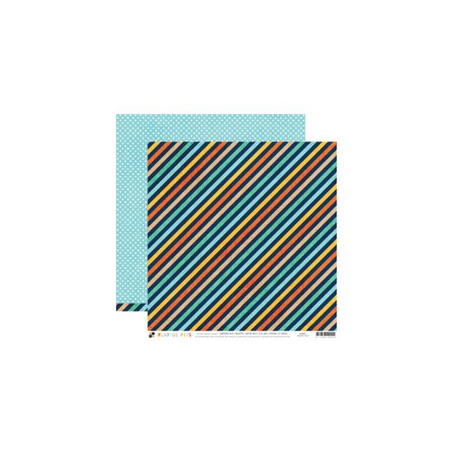 DCWV Cardstock - Playful Pets Diagonal Stripes