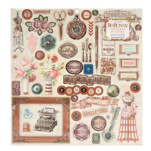 BOB Chipboard Sticker 12x12" - Family Heirlooms