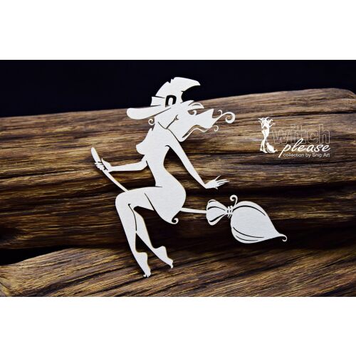 SNI Chipboard-Shapes/Laserstanzteile - Witch Please Witch on a Broomstick L