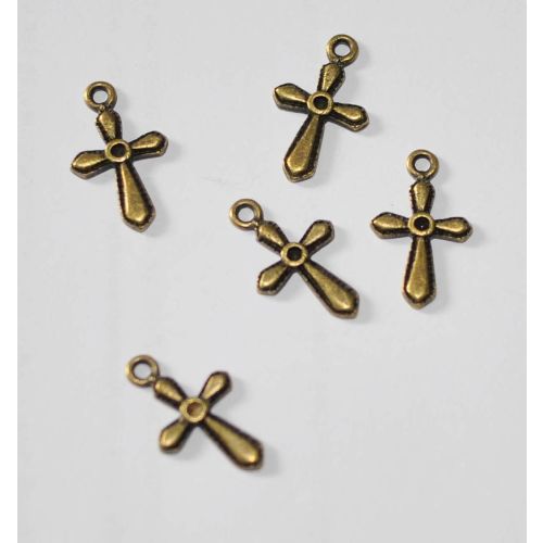 JDL Charm 5 Stück - Cross/Kreuz 15x12 mm