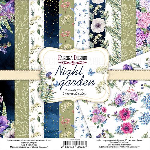 FDC Paper Pack 8x8" - Night Garden