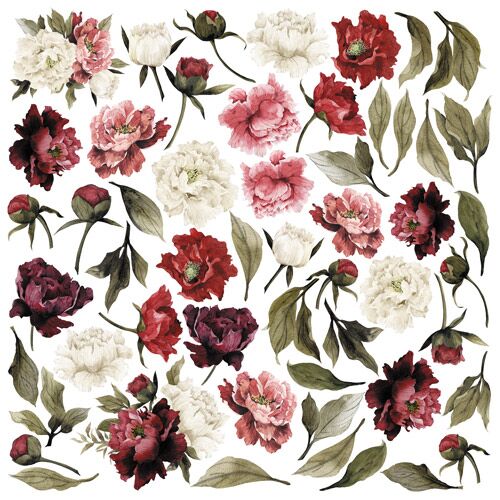 FDC Cut-Out Sheet 12"x12" - Peony Passion