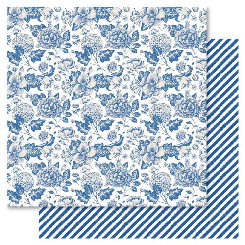 RRI Cardstock - Bella! Fusion Blue Floral