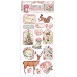 STP Chipboard Sticker 15x30 cm - Pink Christmas