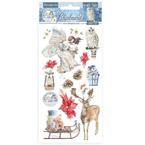 STP Chipboard Sticker 15x30 cm - Winter Tales Christmas Elements