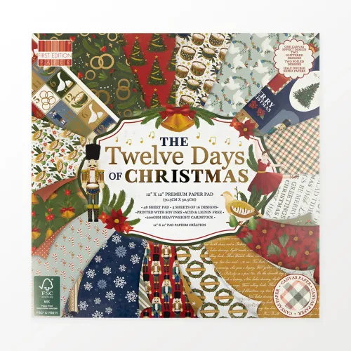 FED Paper Pad 12"x12" - Twelve Days of Christmas