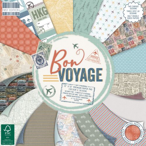 FED Paper Pad 12"x12" - Bon Voyages