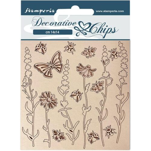 STP Decorative Chips/Laserstanzteile - Provence Flowers and Butterflies