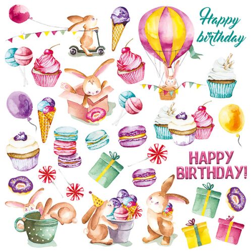 FDC Cut-Out Sheet 8"x8" - Sweet Birthday