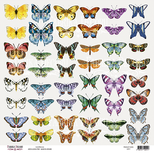 FDC Cut-Out Sheet 12"x12" - Butterflies 7