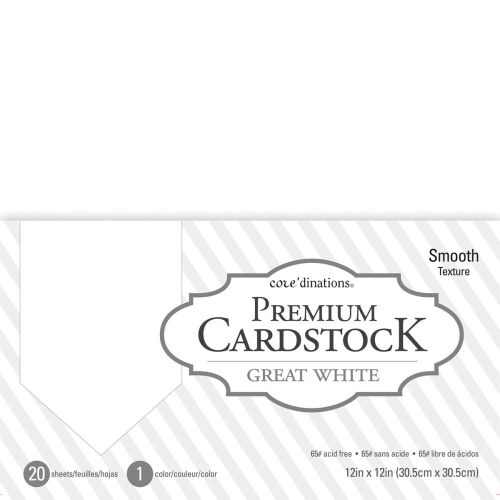 CRD Cardstock - Value Pack Smooth Cardstock 12"X12"  White